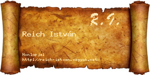 Reich István névjegykártya